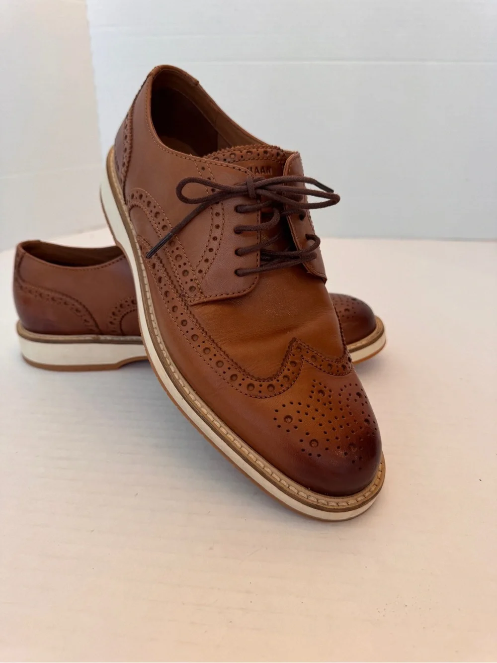 Cole Haan Men's Morse Grand Wingtip Oxford Shoes Chestnut Brown Size 8.5 Sneaker